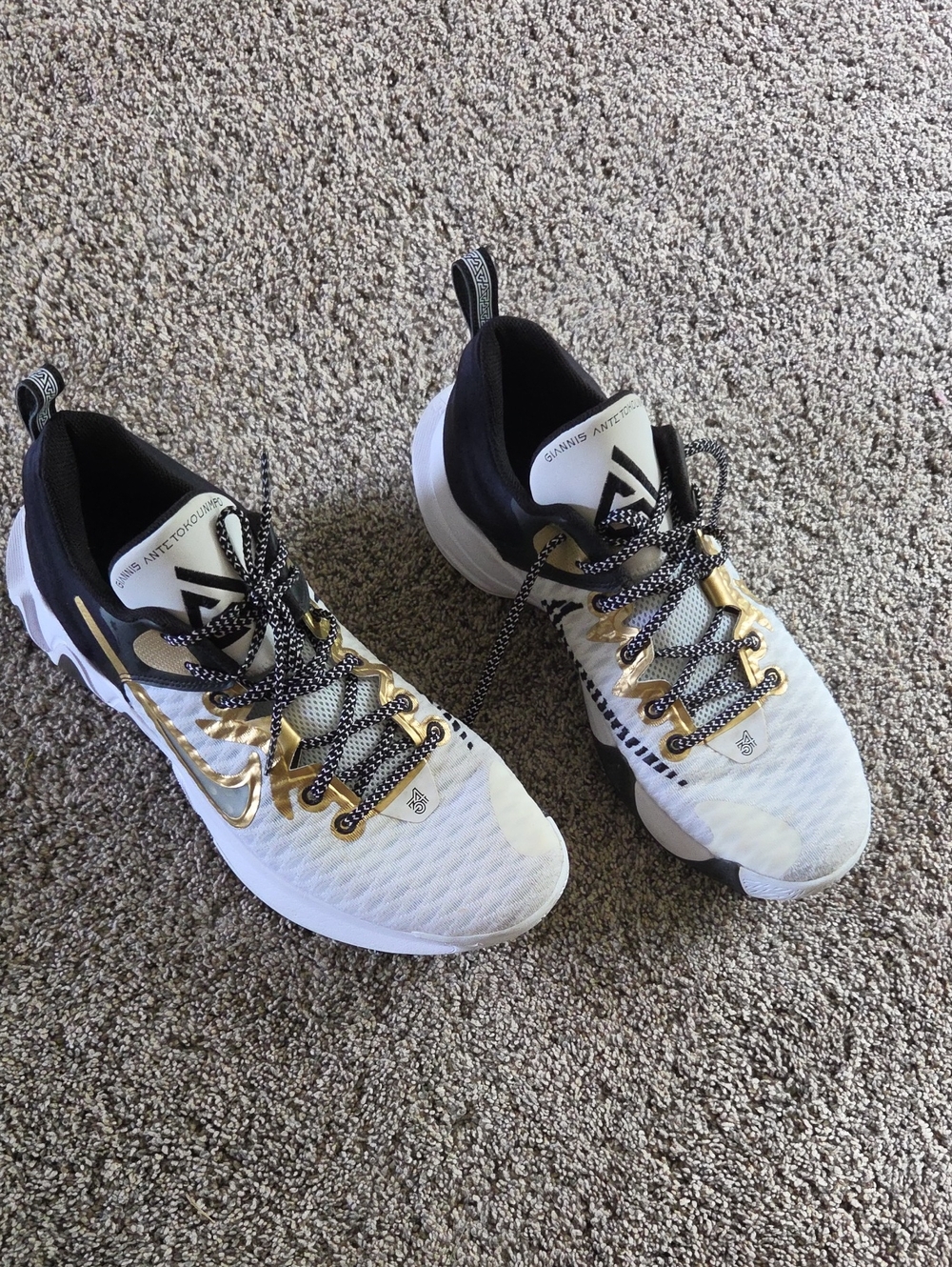 Nike White, Black & Gold Athletic Sneakers